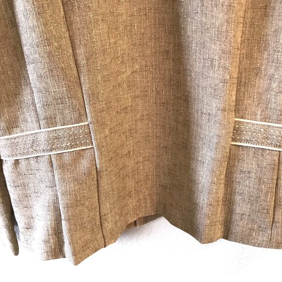 Sag Harbor Light Brown Blazer: Vintage 70s Lightweight Tan Jacket, Size 10P - Picture 6 of 10